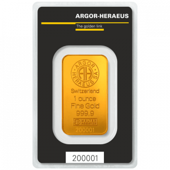 31.10 gr Lingou aur Argor Heraeus