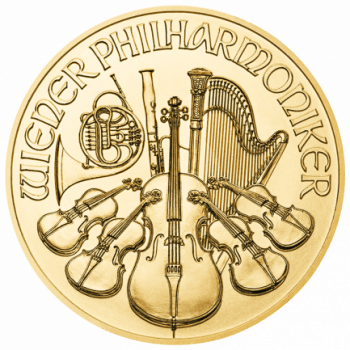 3.11 gr Moneda aur Filarmonica din Viena 1/10 OZ Editie 2022