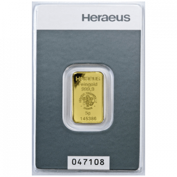 Lingou din aur 24K Heraeus Germany 5 gr
