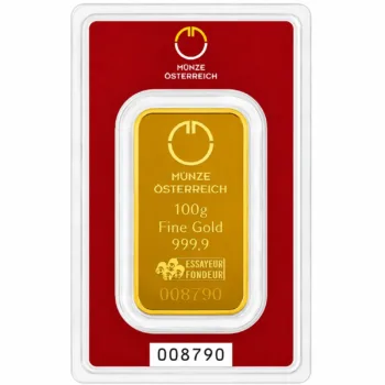 Lingou de aur Munze Osterreich 100g - aur 24K 999,9 certificat NeoGold