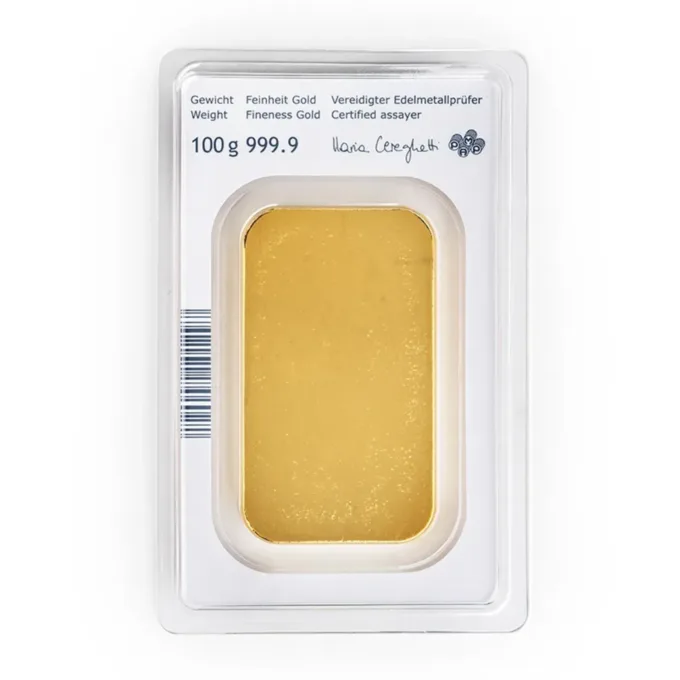 Lingou de aur Munze Osterreich 100g - aur 24K 999,9 spate certificat NeoGold