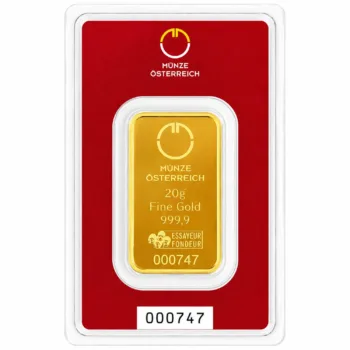 Lingou de aur Munze Osterreich 20g - aur 24K 999,9 certificat NeoGold