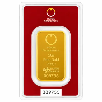 Lingou de aur Munze Osterreich 50g - aur 24K 999,9 certificat NeoGold