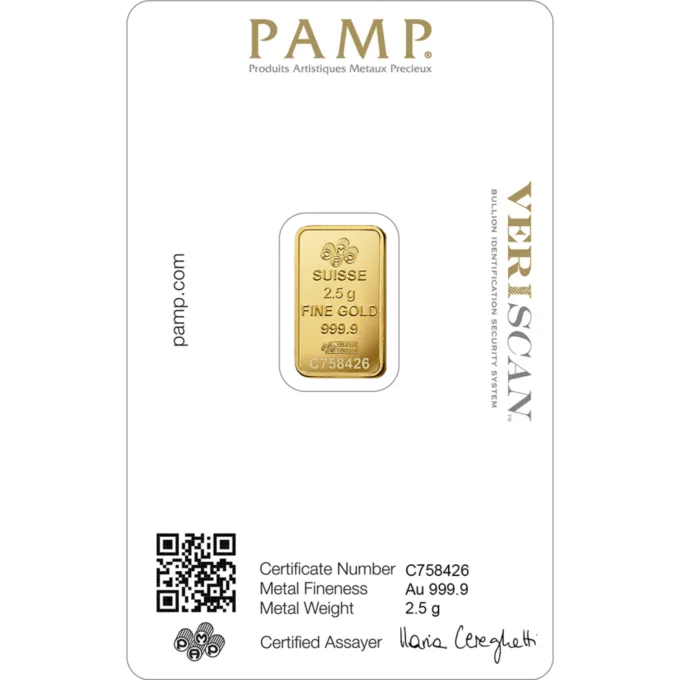 lingou-aur-pamp-2,5g-24k-999-9-spate-certificat-neogold Lingou de aur Pamp 2.5g - aur 24K 999,9 certificat NeoGold