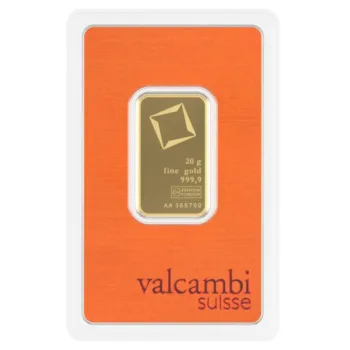 Lingou de aur Valcambi 20g - aur 24K 999,9 certificat NeoGold