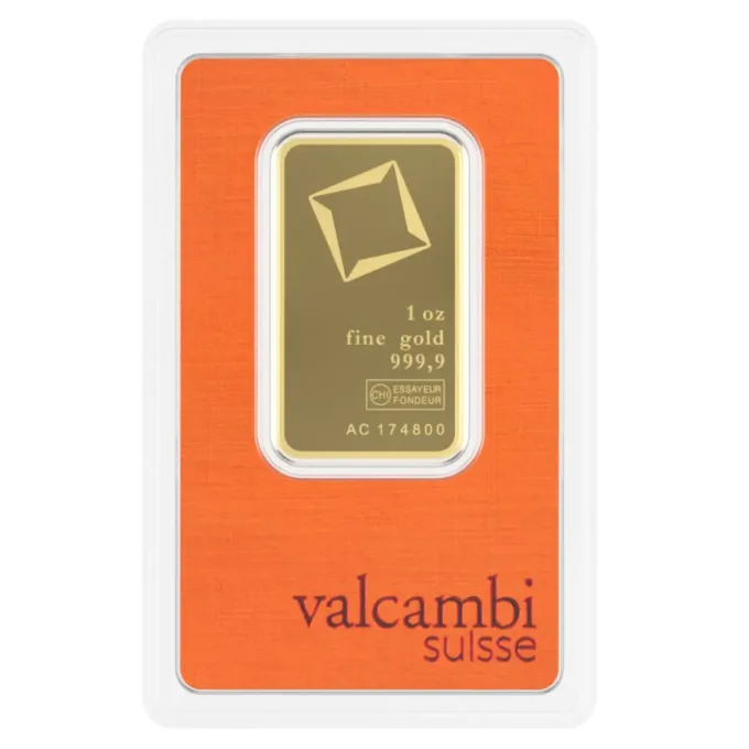 Lingou de aur Valcambi 1uncie - aur 24K 999,9 certificat NeoGold