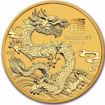 Moneda din aur Year of the Dragon 2024 Lunar Australian III 1/10 Oz- 3.11 gr