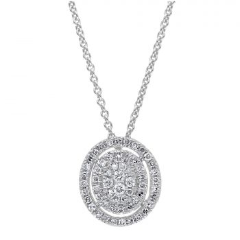 Colier din aur alb 18k cu Diamante Round Cut 0,15ct