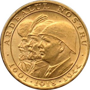 Medalion din aur Ardealul Nostru 1601-1918-1944 21,6k - 6.55gr