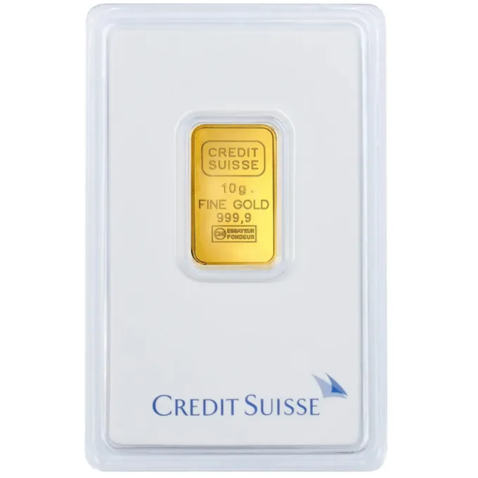 Lingou de aur Credit Suisse 10g - aur 24K 999,9 certificat NeoGold