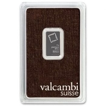 Lingou din platina Valcambi Suisse 999.5‰ - 5.00gr