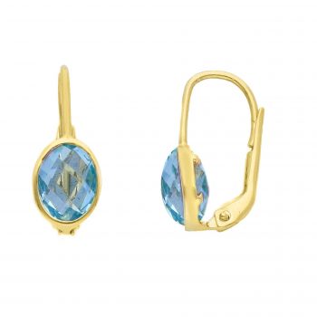 Cercei din aur 18k cu Topaz Blue