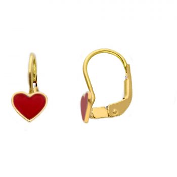 Cercei din aur 18k Red Heart