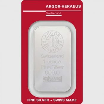 Lingou din argint Argor Heraeus 1Oz - 31.10 gr