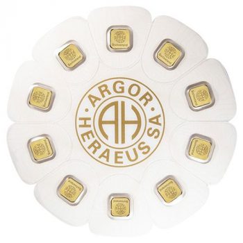 10 x 1gr Lingou aur Argor Heraeus