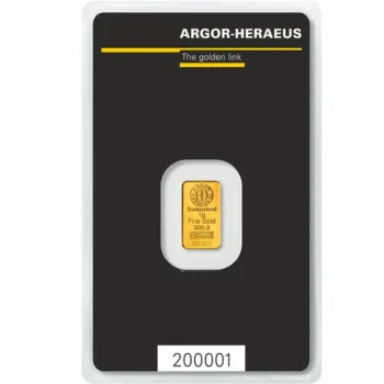 Lingou de aur Argor-Heraeus 1g - aur 24K 999,9 certificat NeoGold