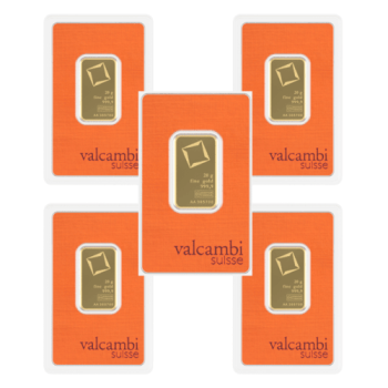 Pachet 5 buc x 20 gr Lingou aur Valcambi Suisse