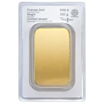 Lingou de aur Heraeus 100g - aur 24K 999,9 certificat NeoGold