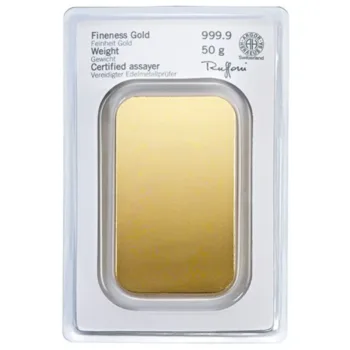 Lingou de aur Heraeus 50g - aur 24K 999,9 certificat NeoGold