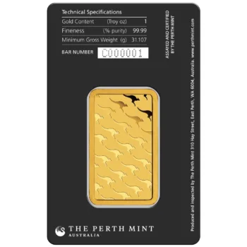 Lingou de aur Perth Mint 1 uncie - aur 24K 999,9 certificat NeoGold