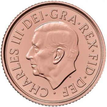 7.98g Moneda din aur Sovereign 22k King Charles III Memorial 2022