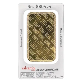 Lingou de aur Credit Suisse 100g - aur 24K 999,9 certificat NeoGold