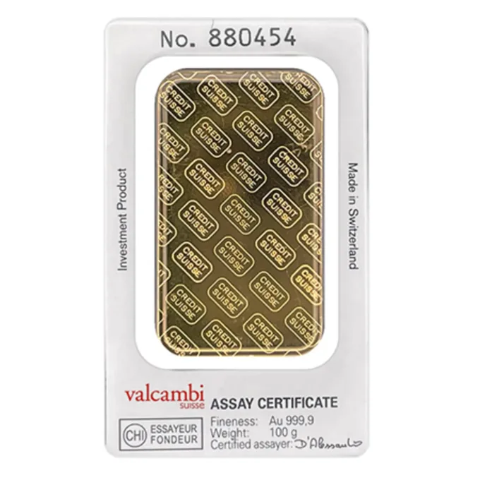 lingou-aur-credit-suisse-100g-24k-999-9-spate-certificat-neogold Lingou de aur Credit Suisse 100g - aur 24K 999,9 certificat NeoGold